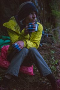 Ian drinking a cup of tea