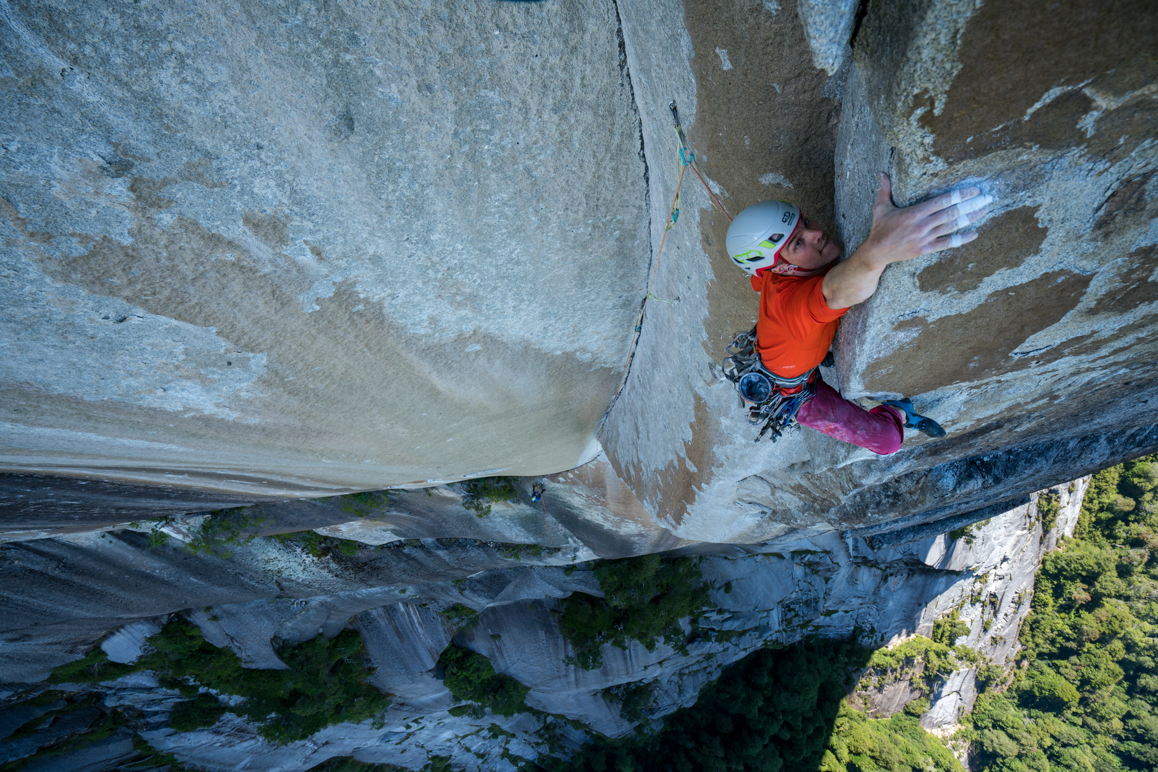 Ian climbing the corner 5.14+