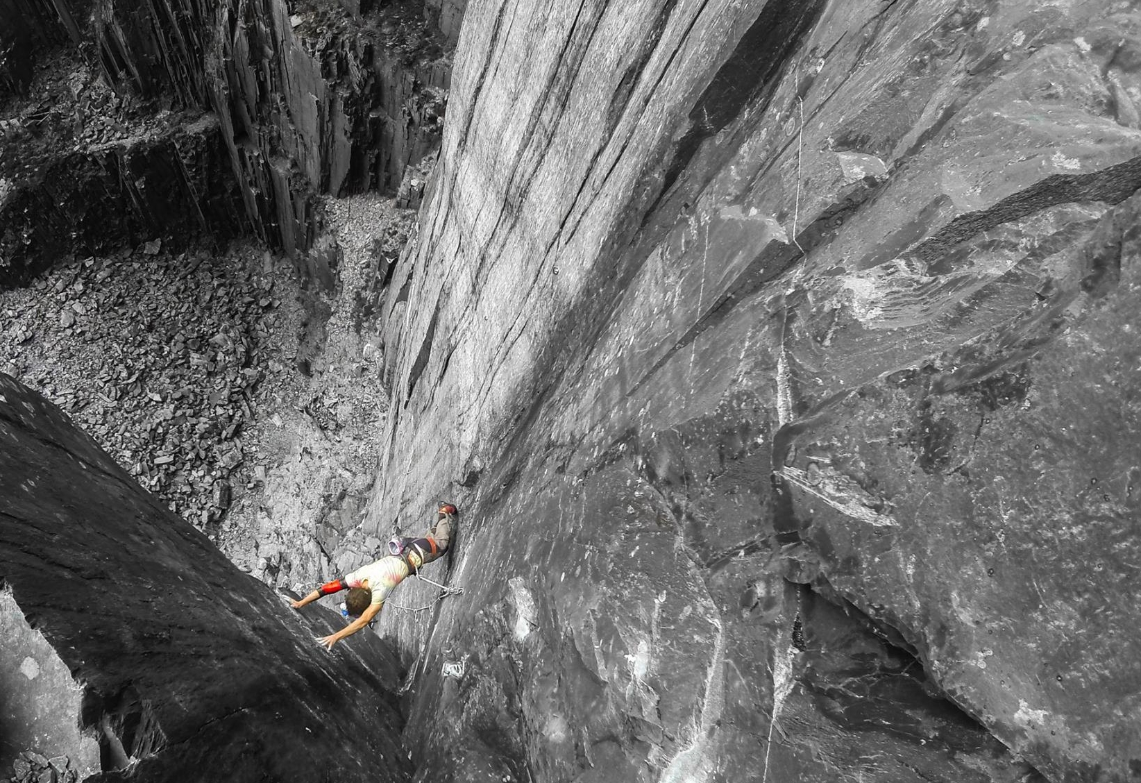 Ian climbing the Quarryman