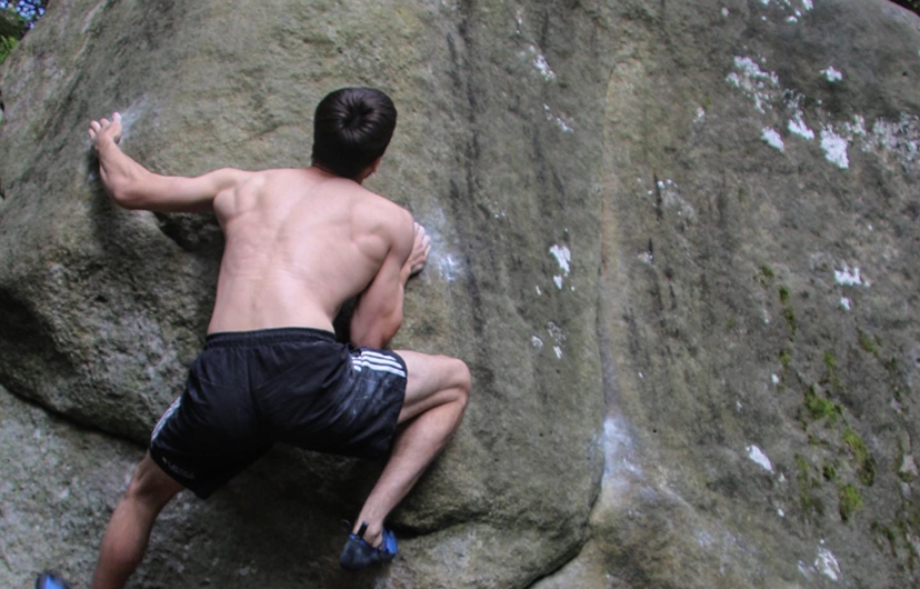 Stephen Keir bouldering outdoors