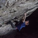 Jonny Bouldering by headtorch