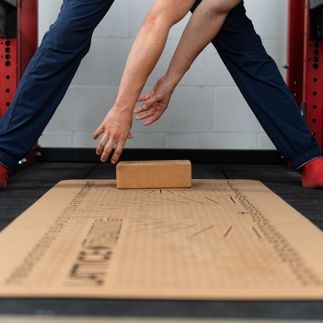 The flex mat and a flex block, stretching equipment for climbing stretches